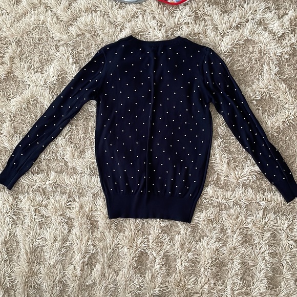 Lightweight polka dot navy sweater size medium - Picture 3 of 5